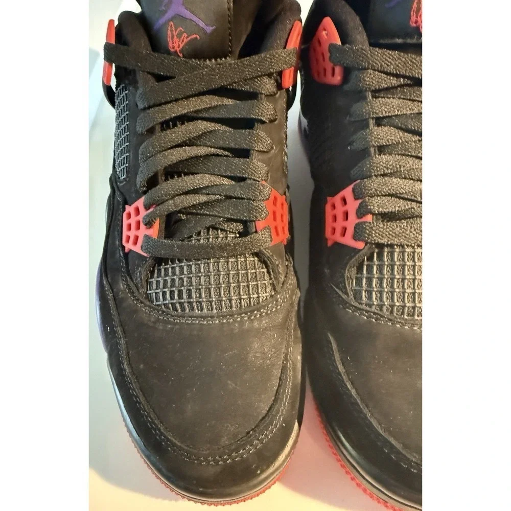 Jordan Air Jordan 4 Retro Raptors Men 7 Black Red Drake Signature AQ3816-056